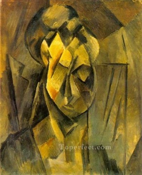 Famous Abstract Painting - Tete de femme Fernande 1909 Cubist